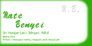mate benyei business card