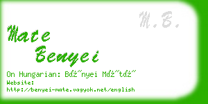 mate benyei business card